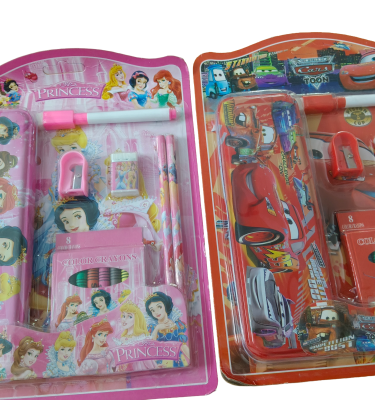 Disney Princess and Disney Pixar Cars themed stationery sets - 5 pcs